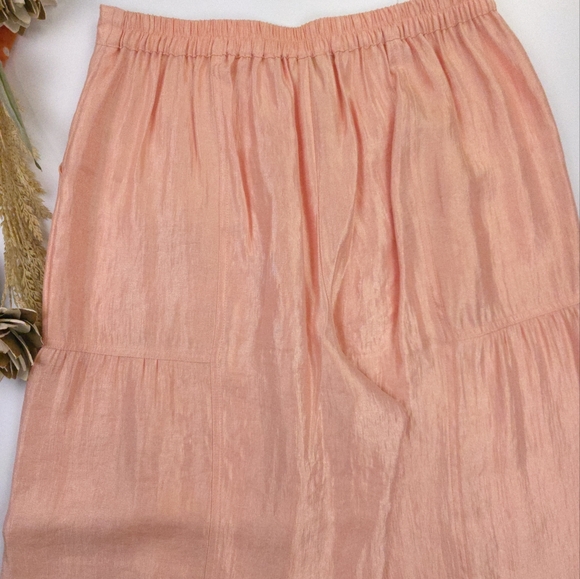 Current Air Anthropologie Peach Shimmer Wide-Leg Rayon Women's Pants Sz L - Picture 6 of 15
